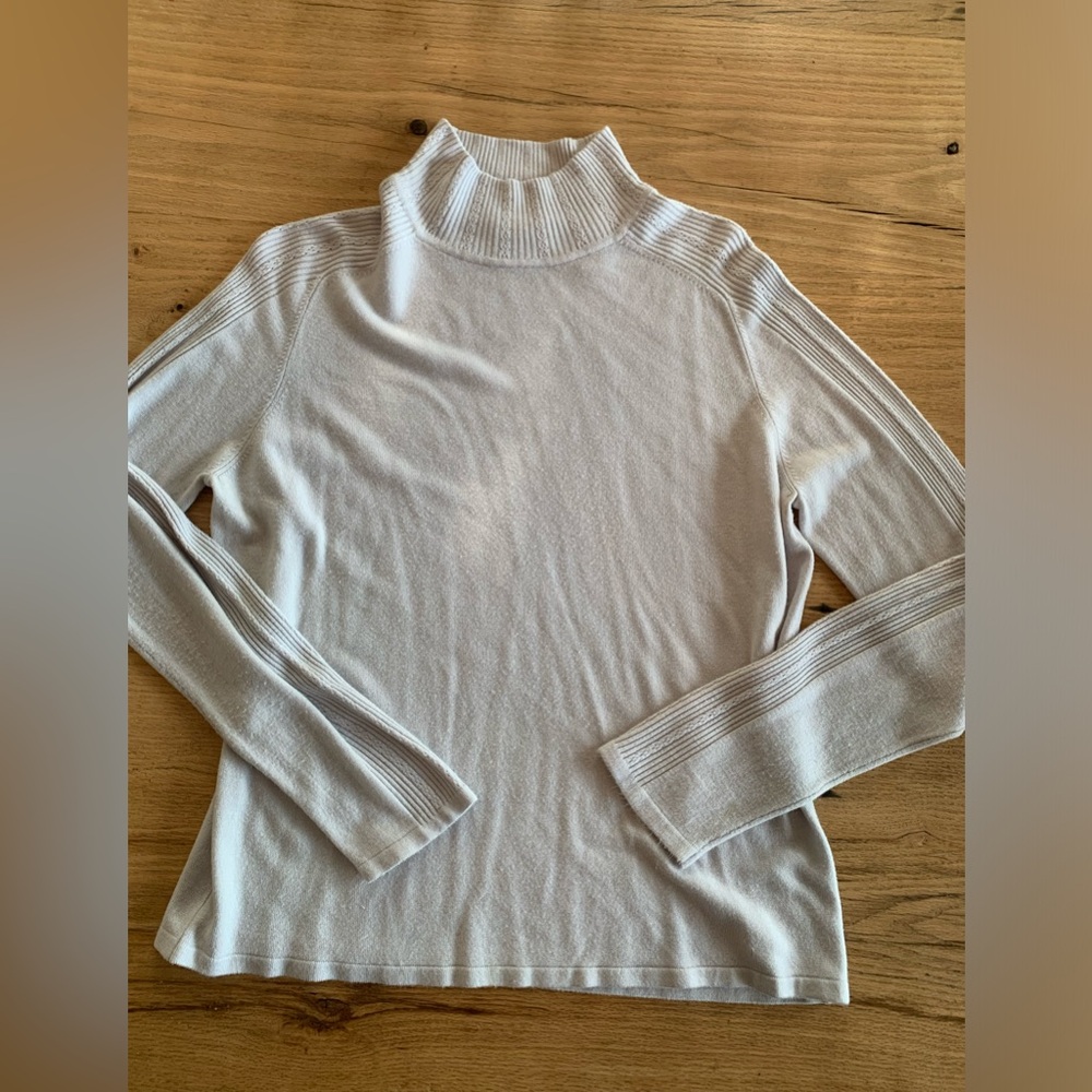 Amanda Smith Mock Turtleneck Sweater Top Acrylic Gray Women’s L Preloved